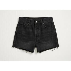 Black Denim Cutoff Shorts Womens Size Large Raw Hem